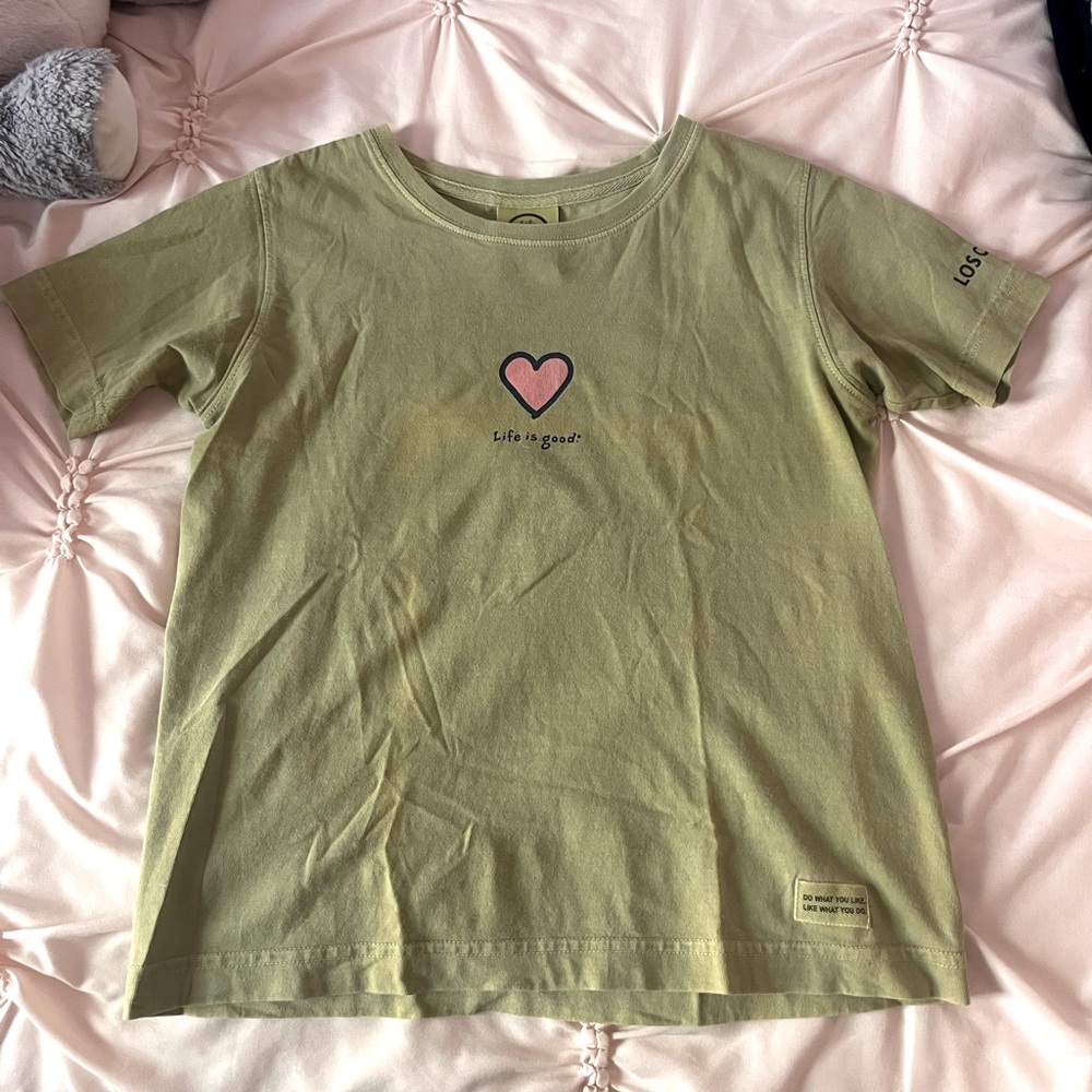 Army green cotton T-shirt